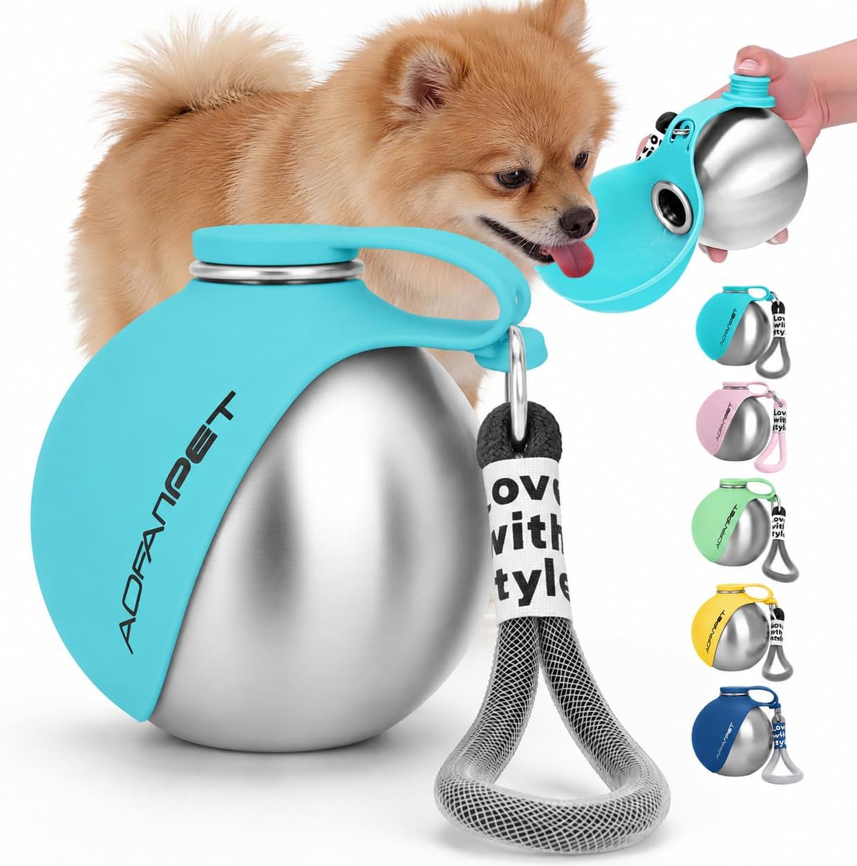 Detalle de AOFANPET Portable Dog Water Bottle, 10 oz