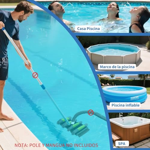 Detalle 2 de Cepillo Aspirador ROMIVO 45 cm con ruedas: limpieza eficiente para tu piscina