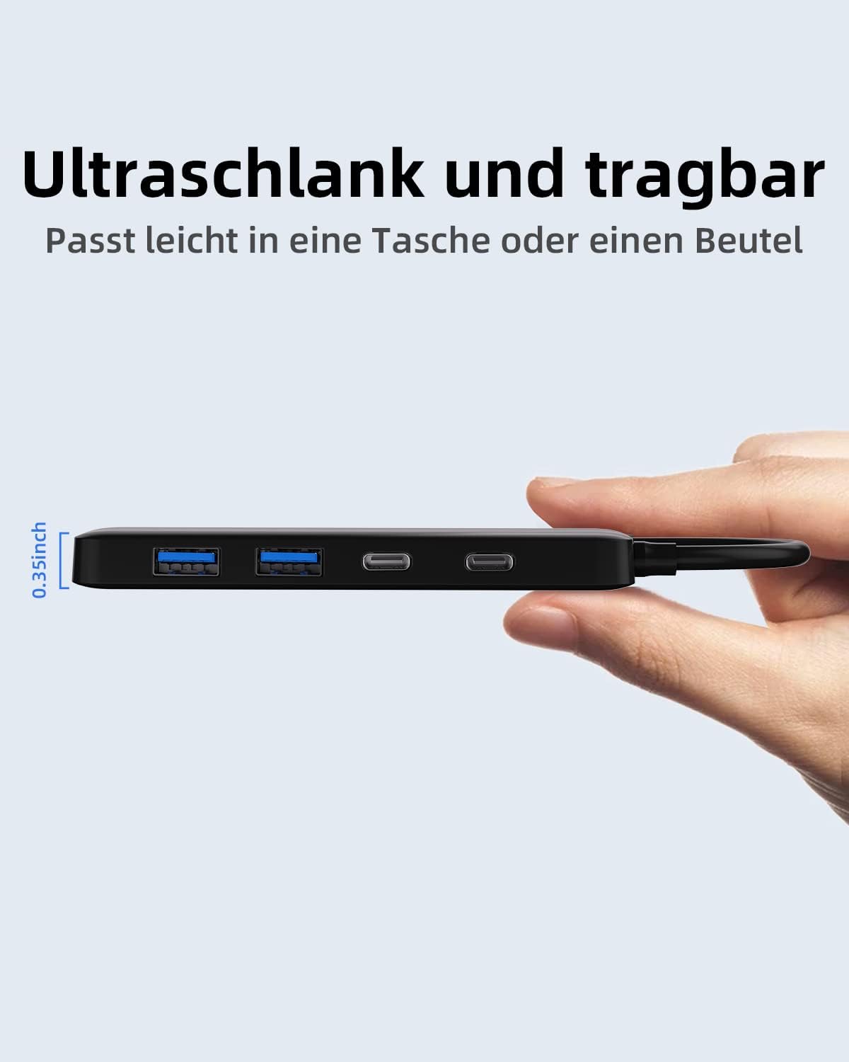 Thumbnail 6 de USB-C USB 3.0 Hub (U-S-B 3.0) mit 4 Ports: 2× USB-A & 2× USB-C, ultra-dünn, Plug-and-Play