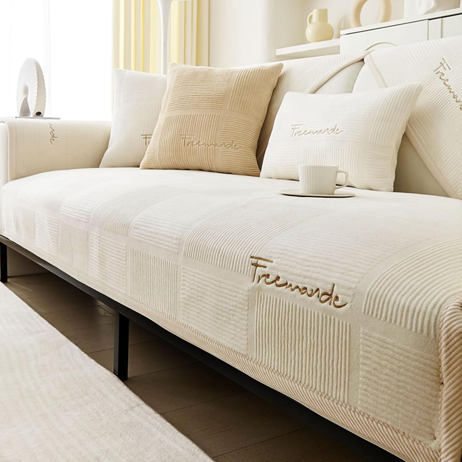 Thumbnail 6 de Couch Überzug Sofa-Schutzhülle für 1/2/3/4 Sitzer & L-Form Ecksofa – rutschfester Ultra-Stretch Bezug