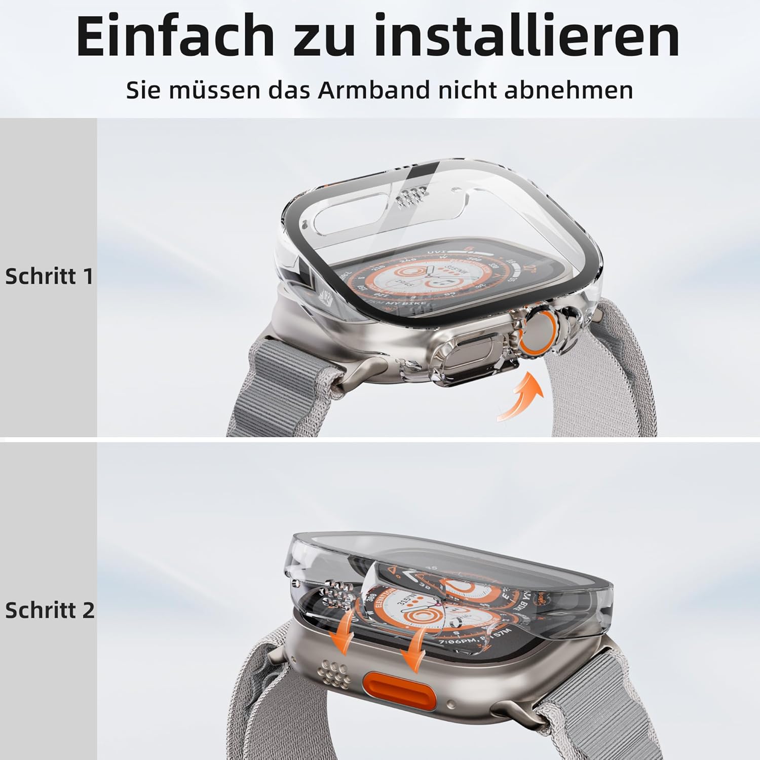 Thumbnail 6 de LINTEKER Hülle mit Displayschutz für Apple Watch Ultra 49 mm (Ultra 3/Ultra 2) – 2er Set