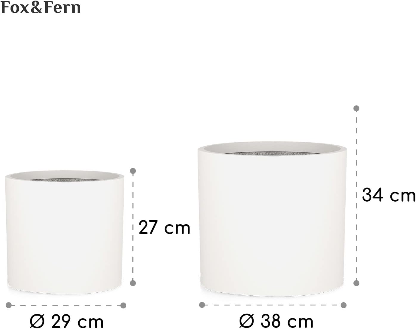 Thumbnail 5 de Pot de Fleur Fiberstone pour intérieur & extérieur, grand format avec bouchon de drainage — lot de 2