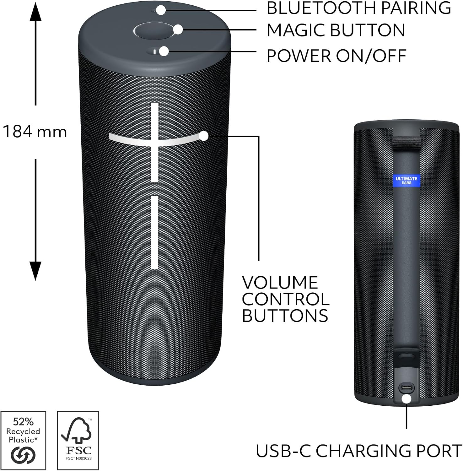 Detalle de Ultimate Ears BOOM 4: Portable 360-Degree Bluetooth Speaker
