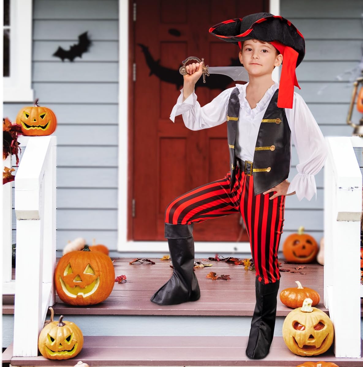 Detalle de MELAND Pirate Costume Kids: Complete Dress-Up Set for 3–10 Year Olds