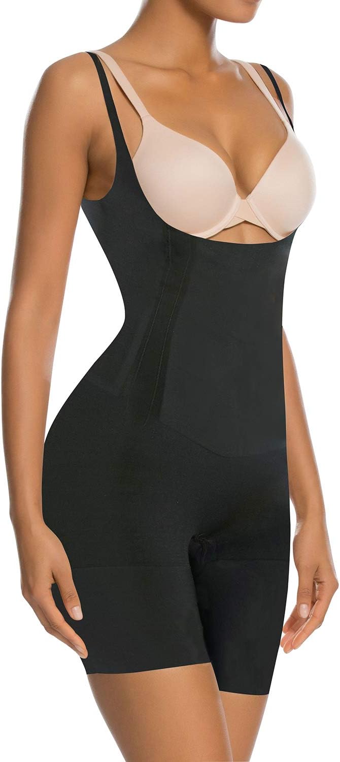 Thumbnail 6 de SHAPERX Tummy Control Seamless Open-Bust Mid-Thigh Shapewear Bodysuit