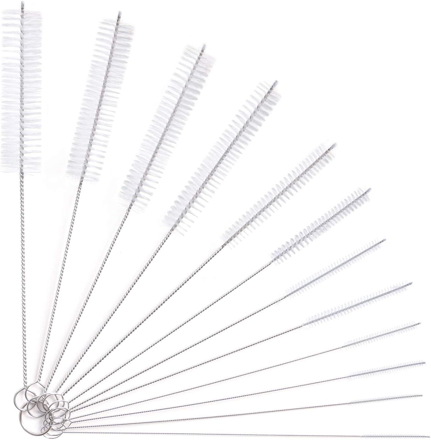 Vicloon Spazzola Bottiglia – set da 12 mini scovolini in nylon e acciaio inox