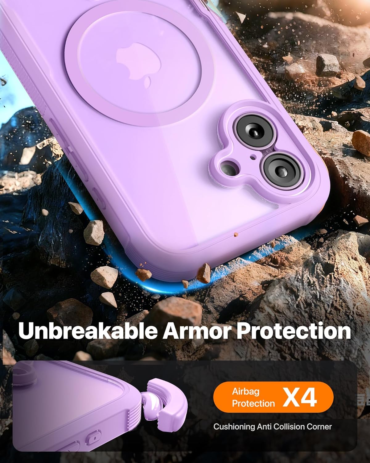 Thumbnail 2 de Diaclara Magnetic iPhone 17 Case 6.3-Inch (Purple) with MagSafe & built-in screen protector