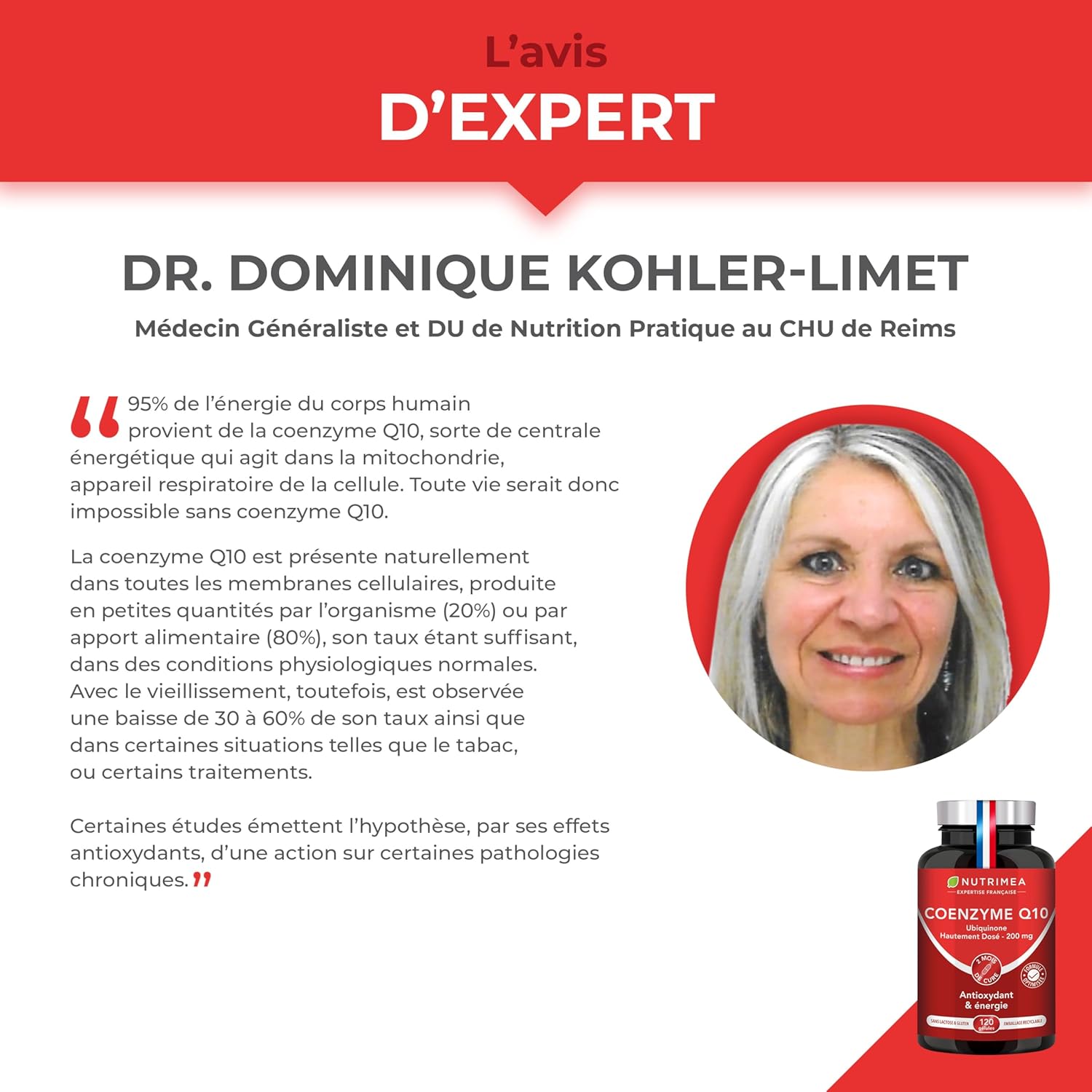 Thumbnail 5 de Coenzyme Q10 (ubiquinone → ubiquinol) Nutrimea – Précurseur d’ubiquinol, 120 gélules vegan