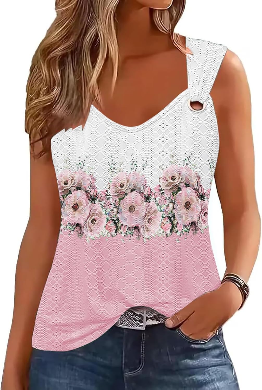 Thumbnail 6 de Tanmolo Tank Top Damen Ärmellos Tops – Jacquard Mesh, sommerlich leicht