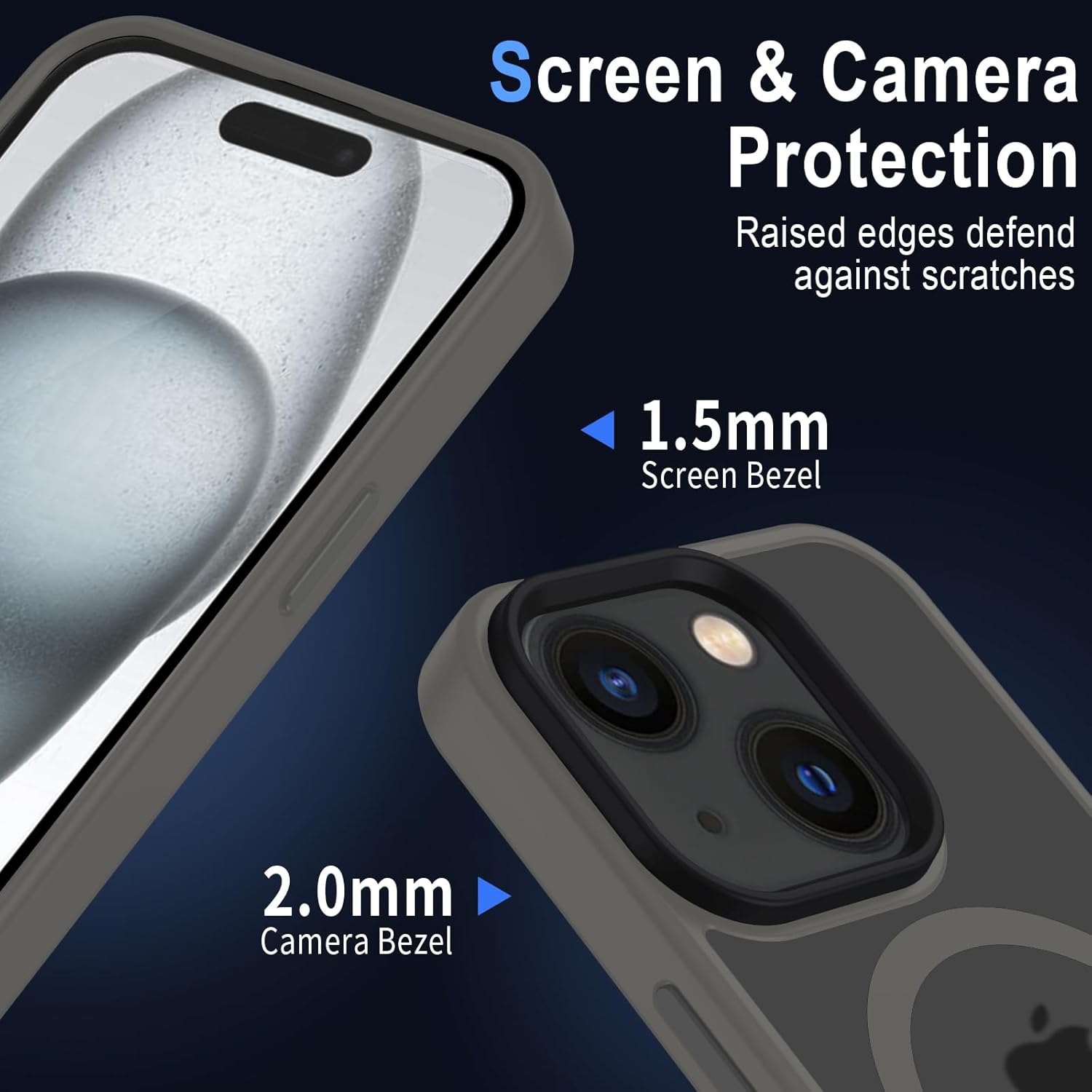 Thumbnail 6 de XTCASE Coque iPhone 15 Magnétique Compatible MagSafe — Gris translucide, mince et résistante