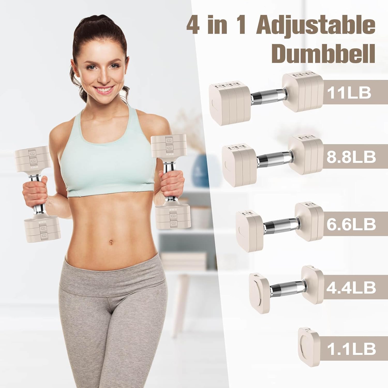 Thumbnail 1 de Hezeyferg Adjustable Dumbbells 22 lbs