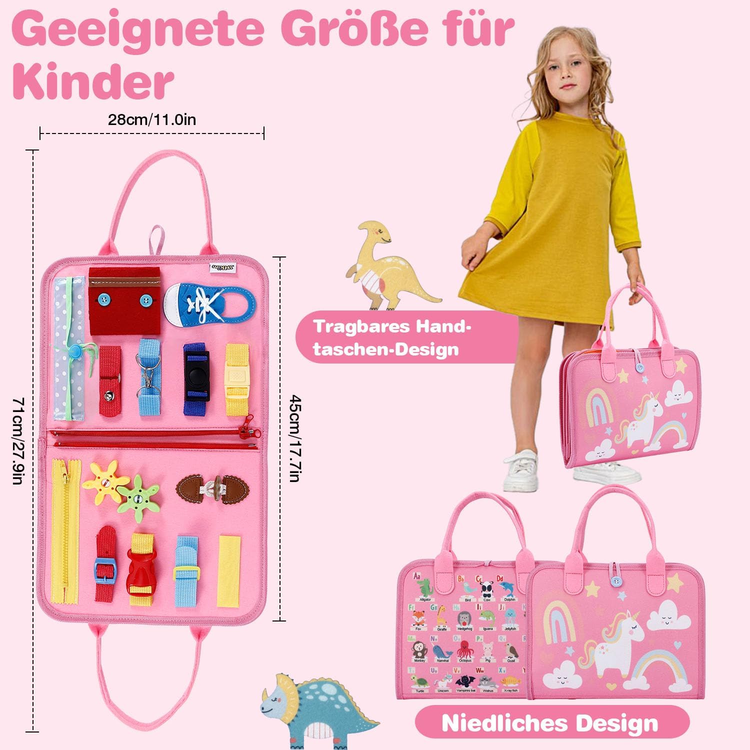 Thumbnail 6 de JHkim Busy Board Rosa Montessori Lernspielzeug