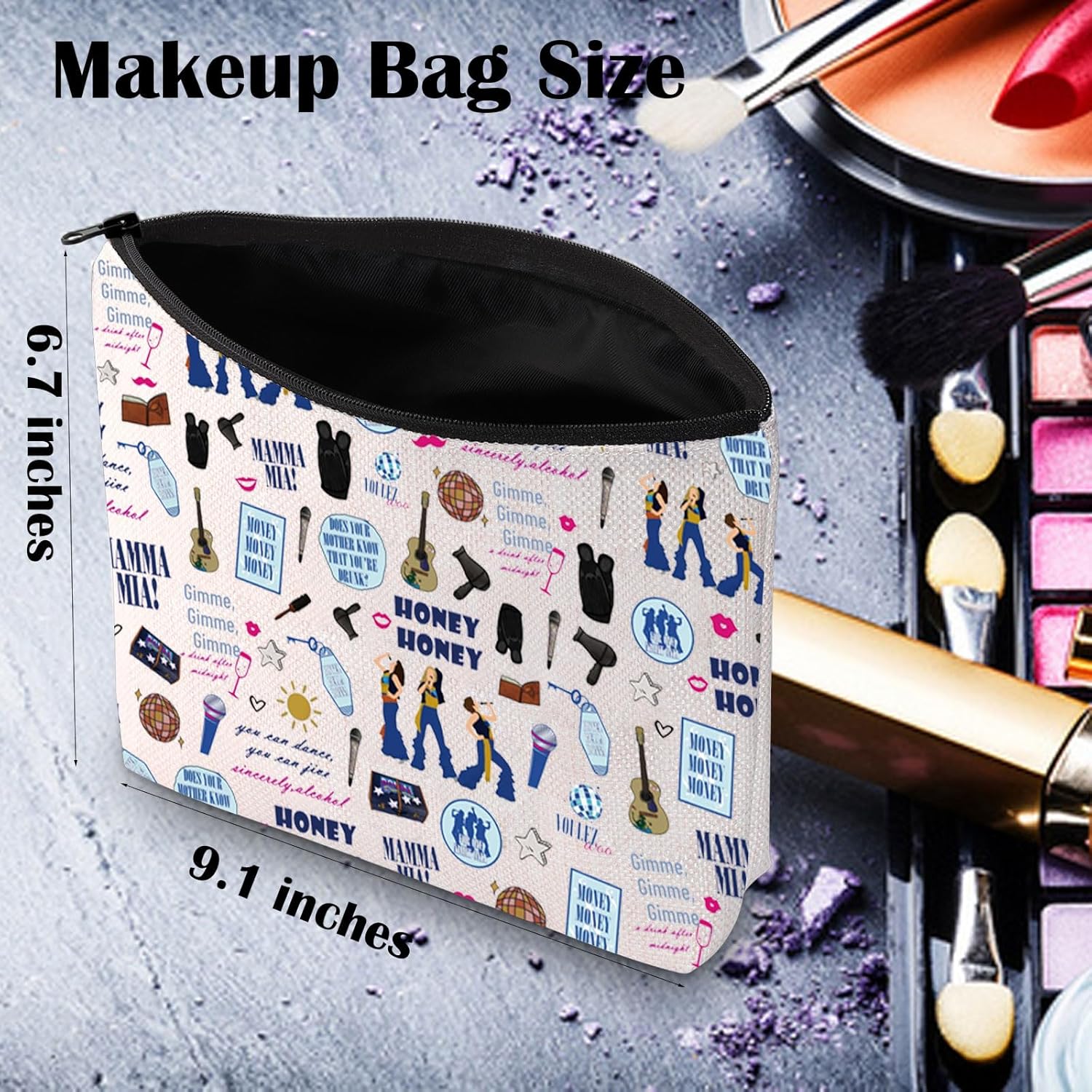 Detalle de FEELMEM Mamma Music Inspired Gift Mamma Stuff Cosmetic Bag
