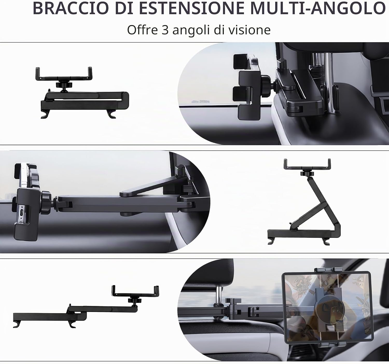 Detalle de Romon Porta Tablet da Auto Poggiatesta 4,7–12,9"