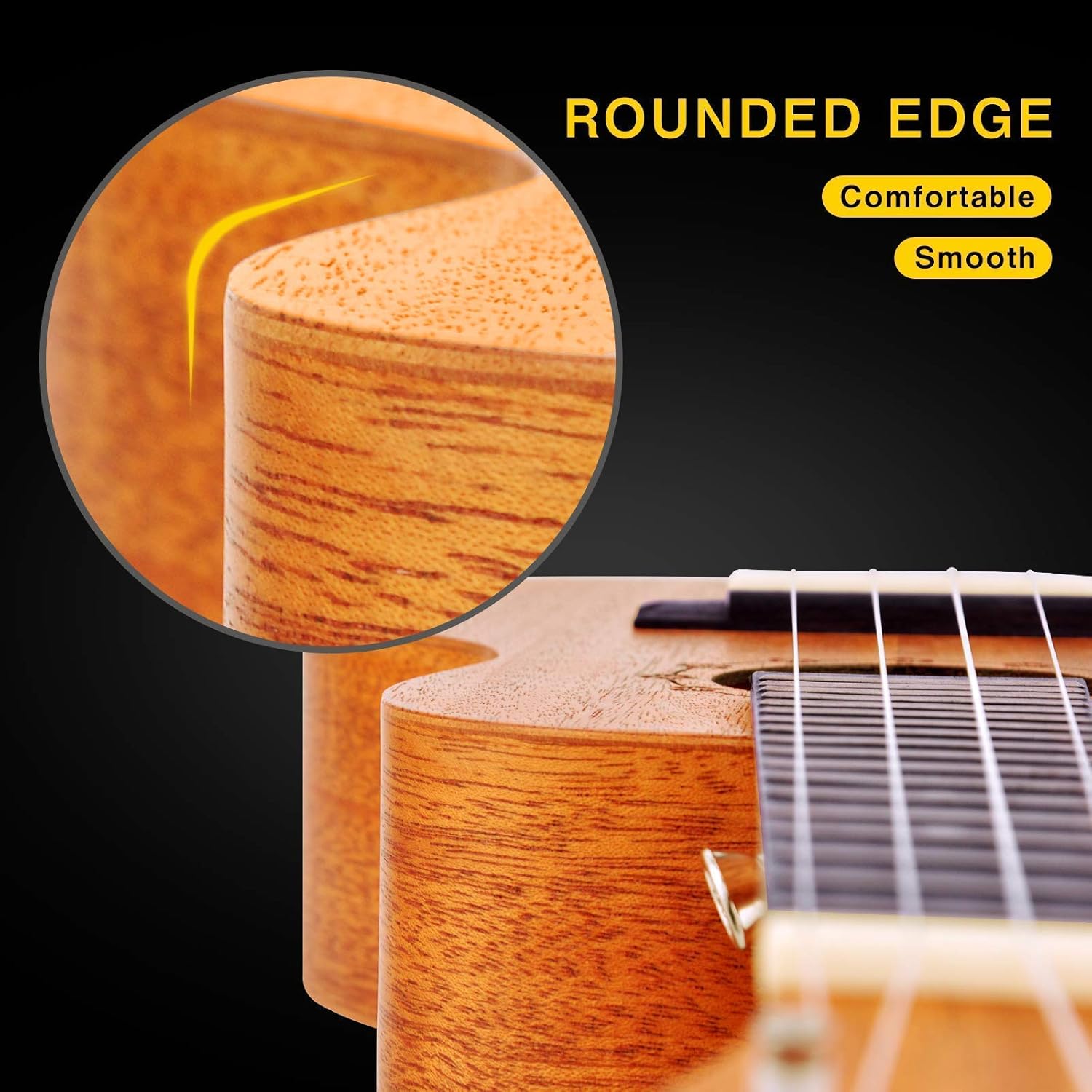 Detalle de EASTROCK Concert Mahogany Ukulele 23-Inch Beginner All-In-One Kit