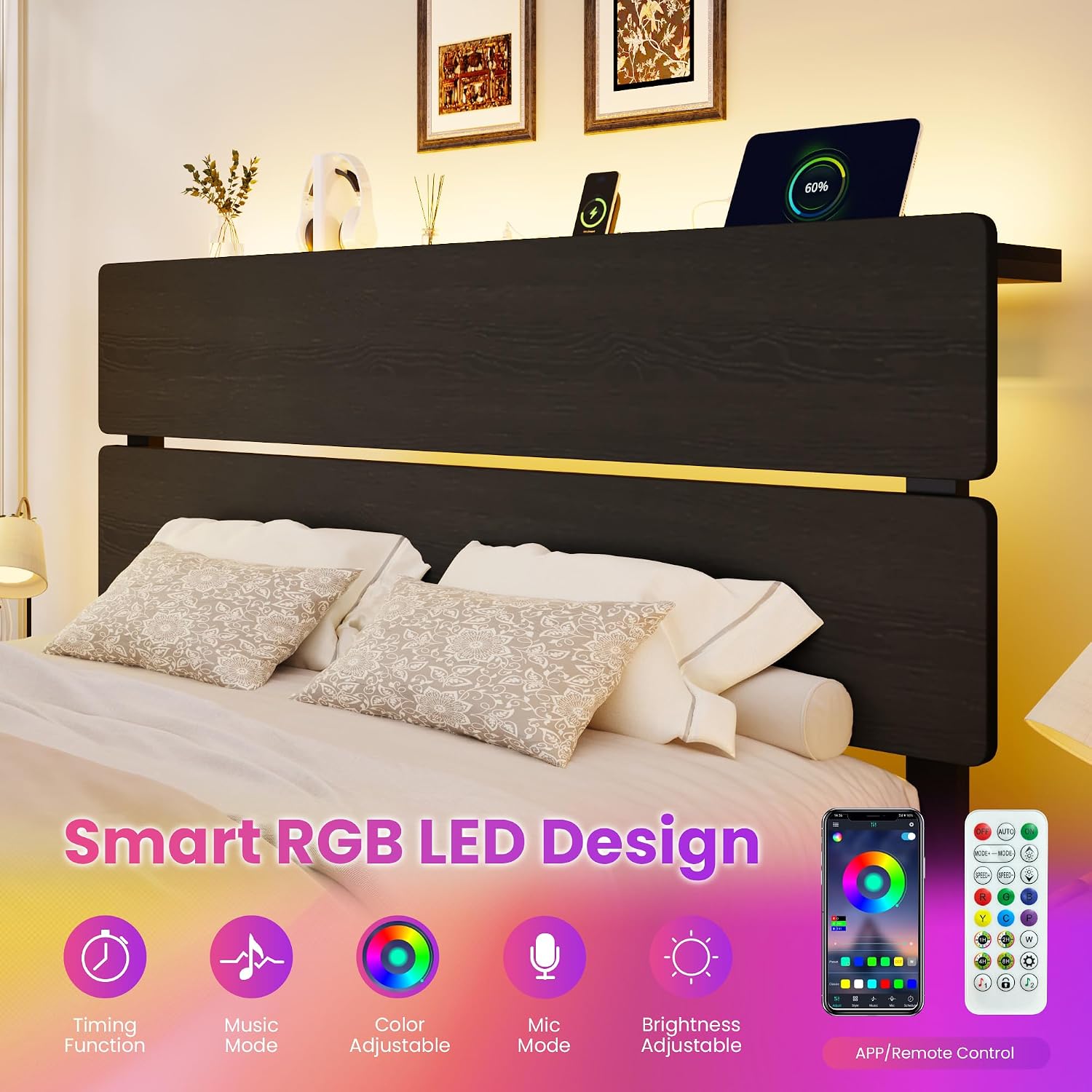 Detalle de SHA CERLIN Full Size Bed Frame