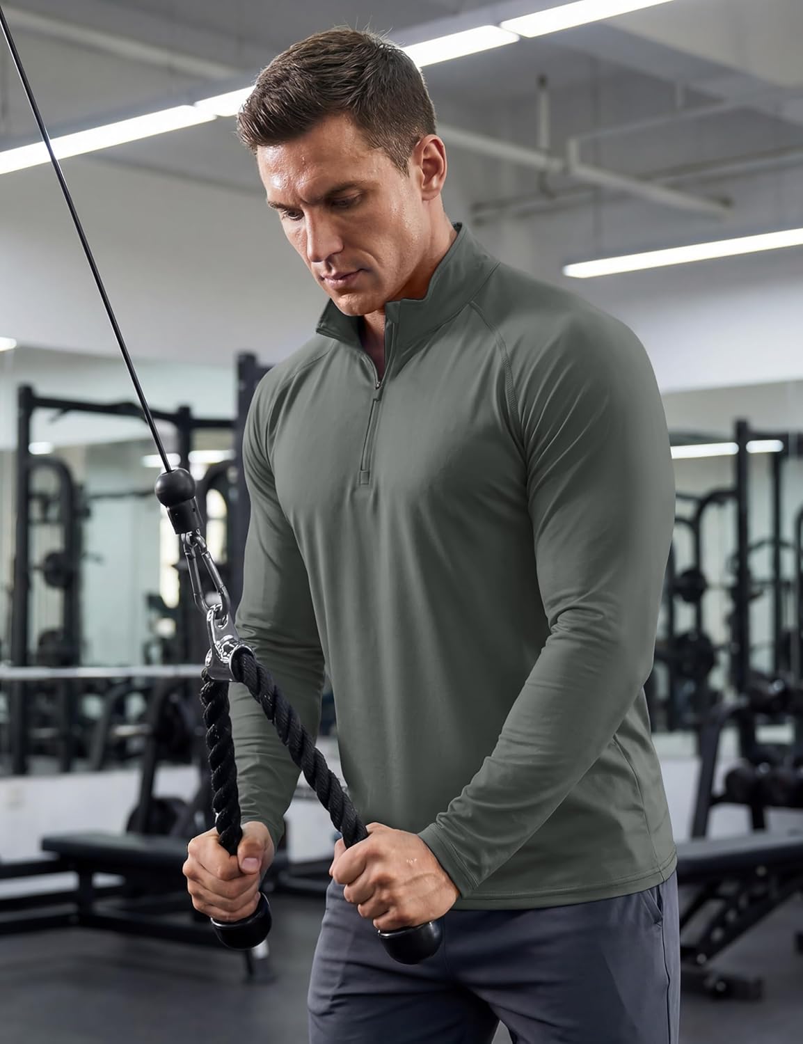 Thumbnail 1 de MAGCOMSEN T-Shirt manches longues homme à 1/4 zip anti-UV UPF 50+ (running & fitness)
