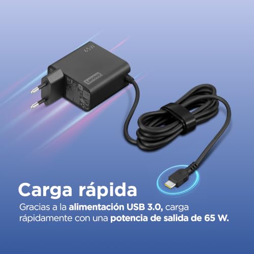 Detalle de Lenovo Adaptador de Pared USB-C de 65 W con Carga Rápida y Cable de 1,7 m