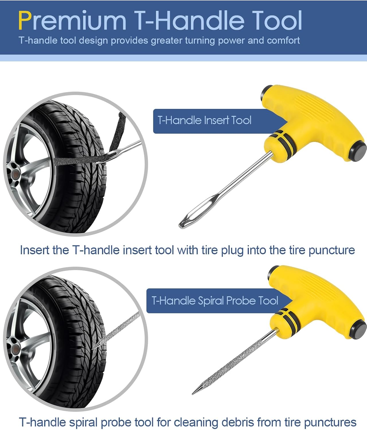 Thumbnail 2 de VFMFM Tyre Repair Kit with 20 Repair Strings and Storage Case (tubeless emergency puncture fix)