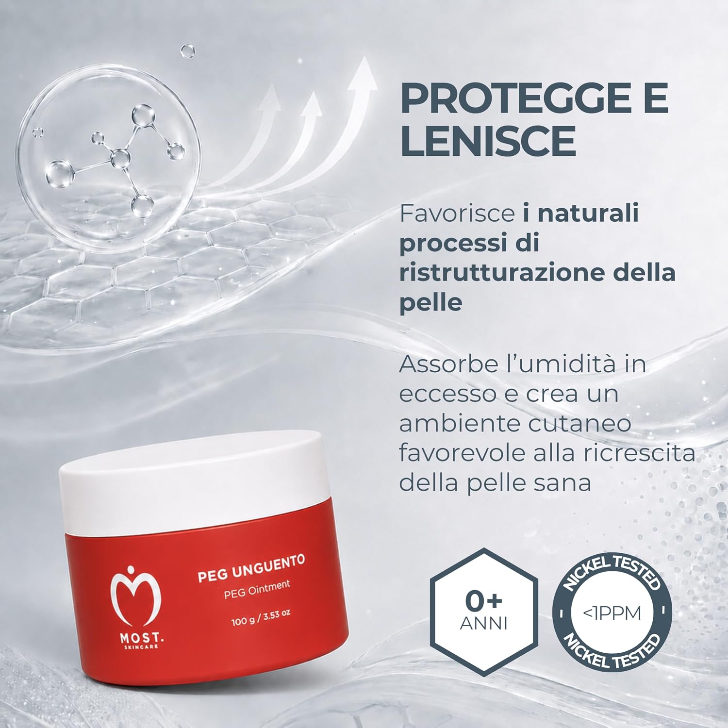 Detalle 2 de MOST - PEG Unguento Viso e Corpo per Bambini e Adulti, Lenitivo e Protettivo (100 ml)