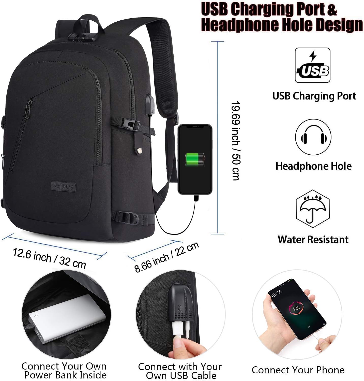 Thumbnail 1 de Laptop Rucksack 17 Zoll Anti Diebstahl