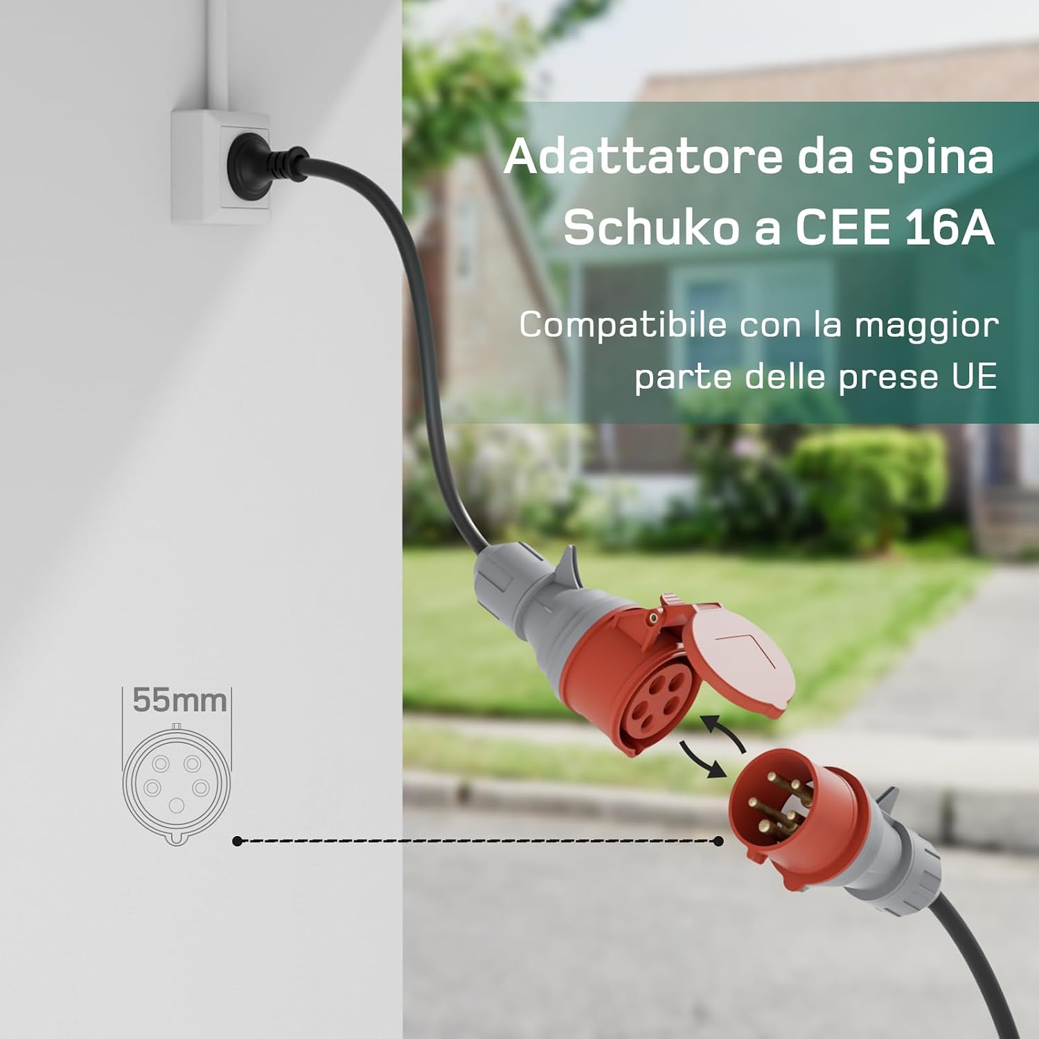 Detalle 2 de Wallbox 11kW App – Stazione di ricarica mobile trifase 11kW con cavo 7 m e connettore Tipo 2