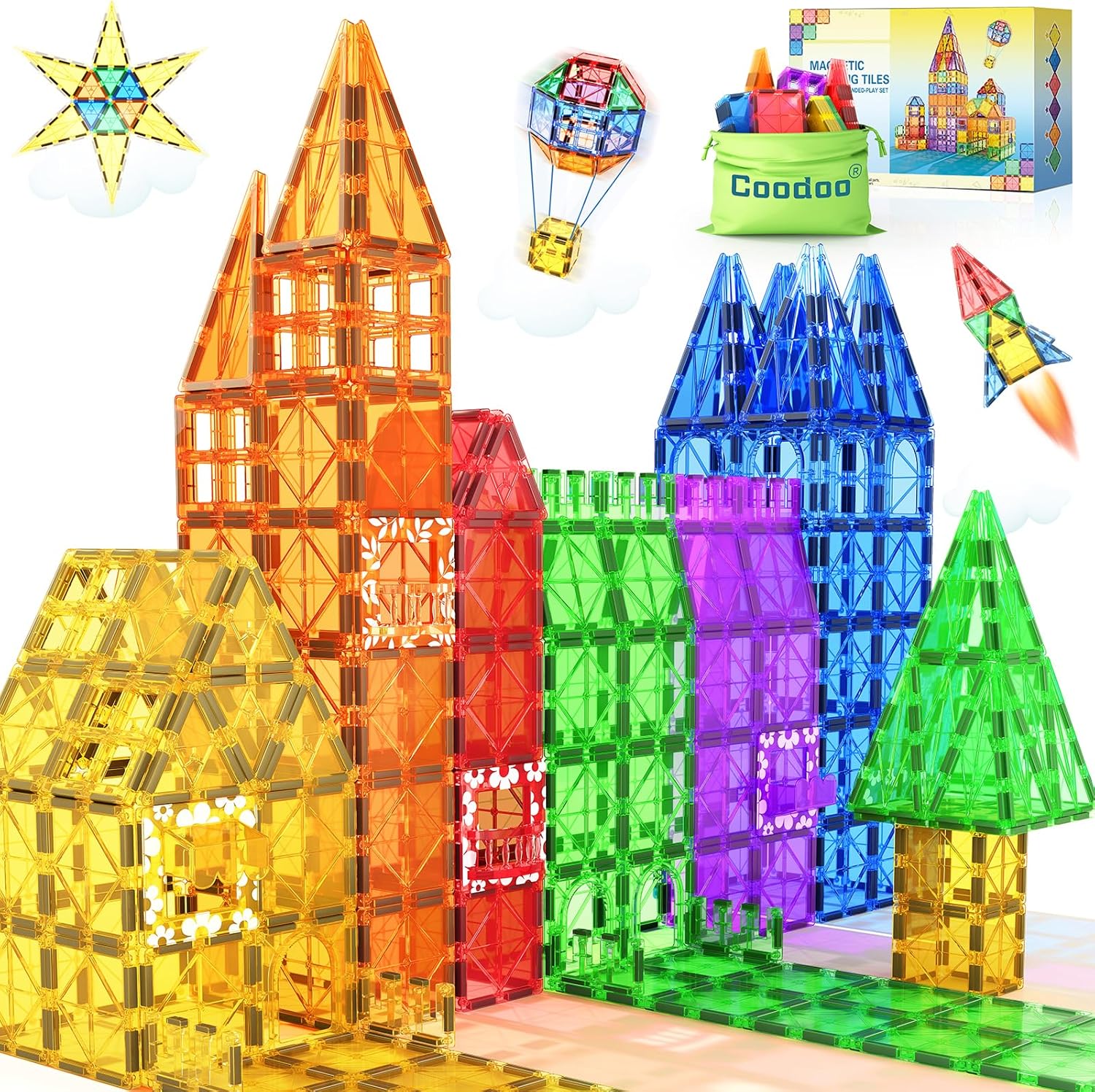 Detalle de 60magnetische Bausteine – STEM‑Spielzeug für Kinder
