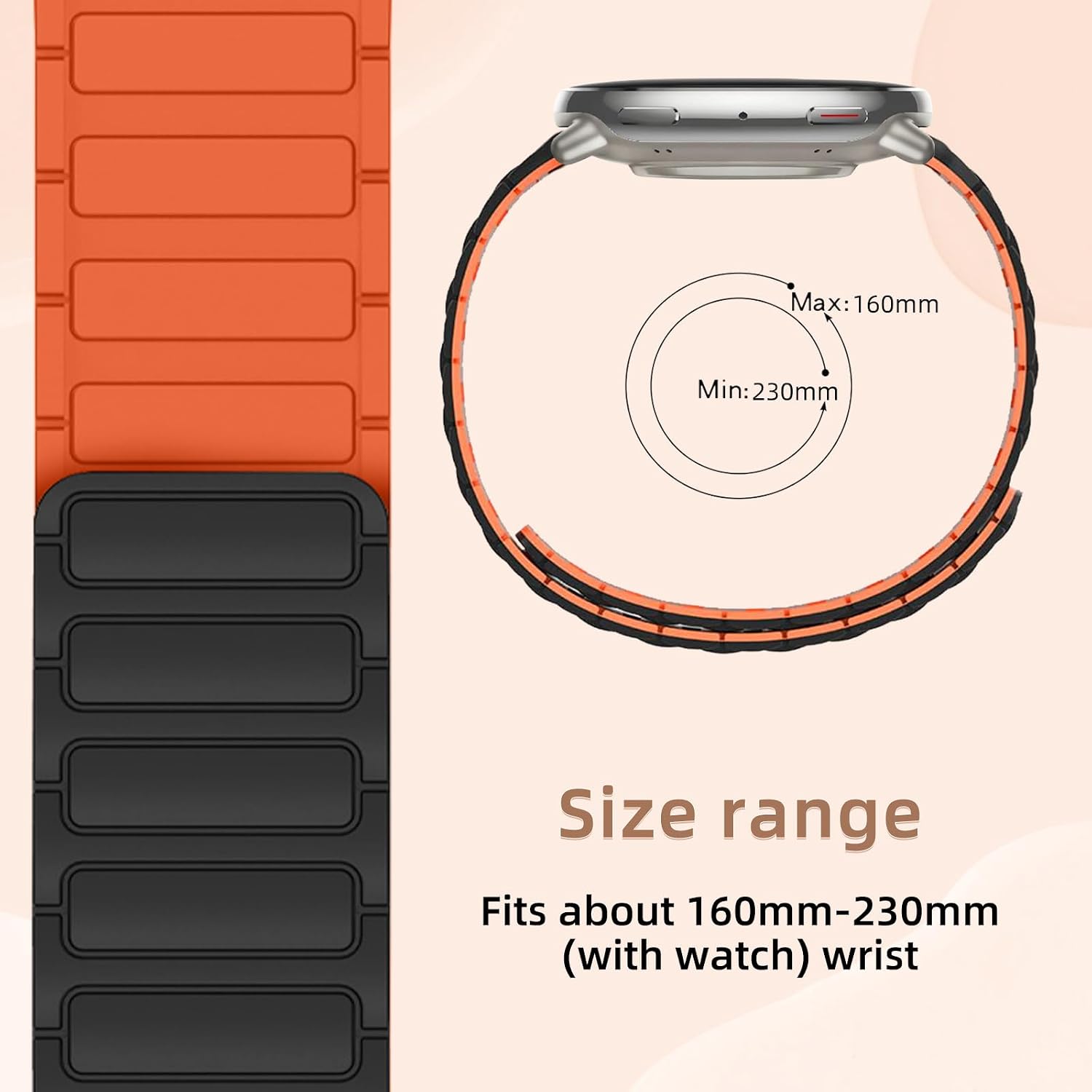 Detalle de RosMank 20mm Silicone Watch Band for Amazfit and More – Magnetic Quick-Release, Durable Comfort