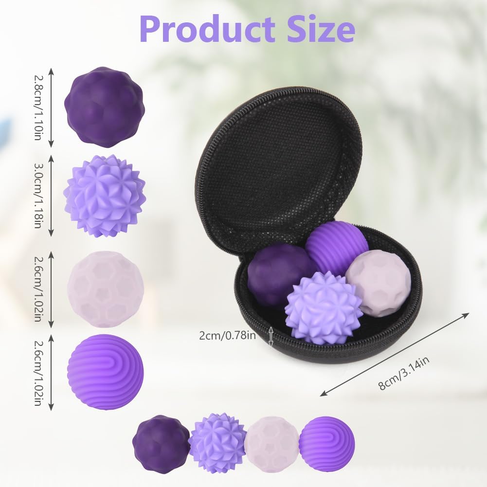 Detalle 2 de Ainiv FL608 magnetisch fidgetspeelgoed, 4 siliconen ballen met textuur