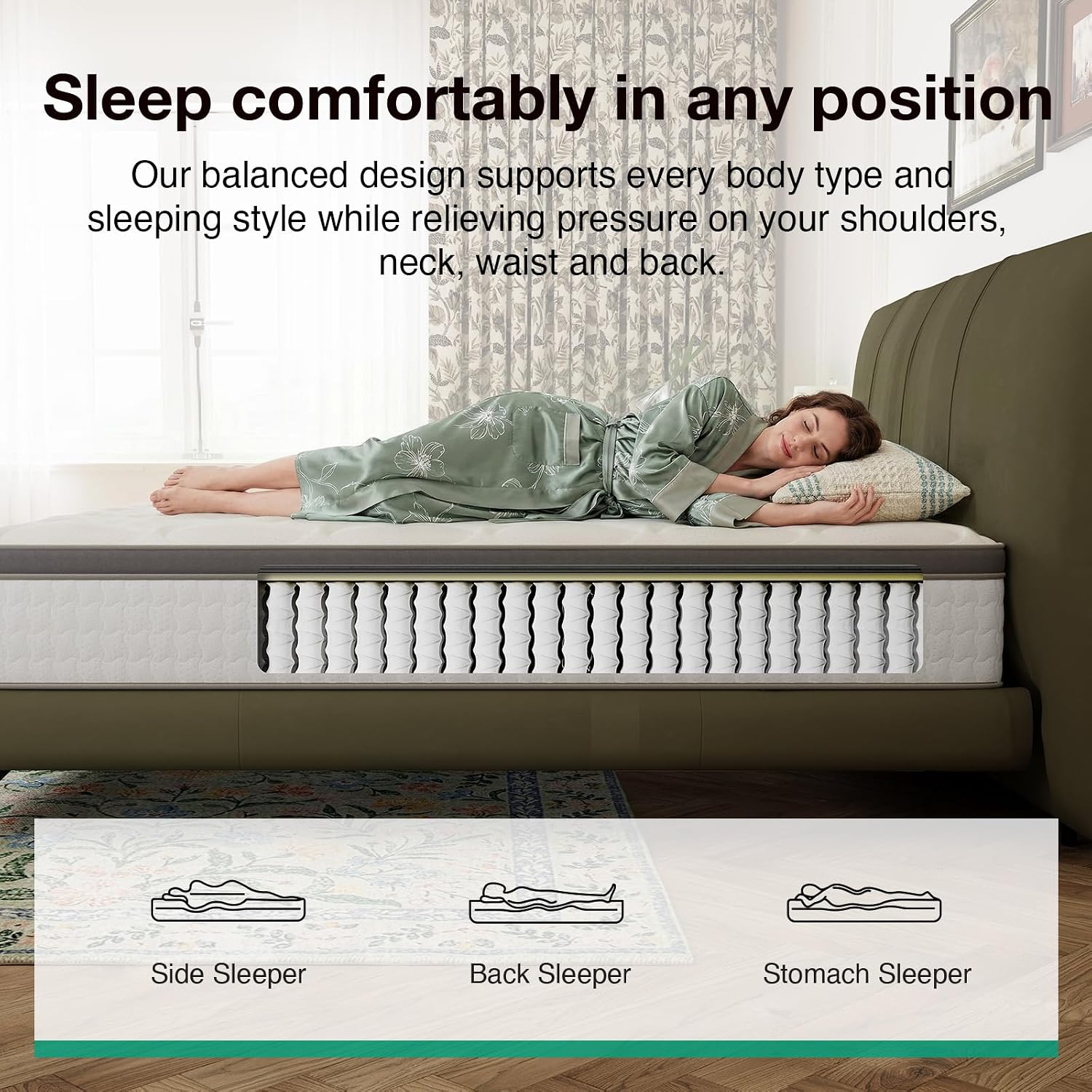Thumbnail 4 de Novilla 3FT Single Mattress – 25cm Medium-Firm Hybrid with Pocket Springs