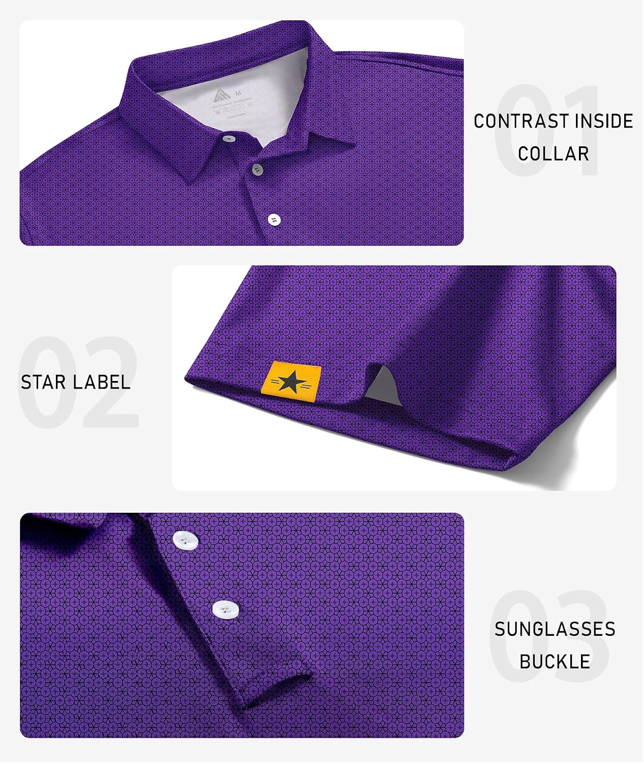 Detalle de ZITY Men's Golf Polo Shirts 5-Pack
