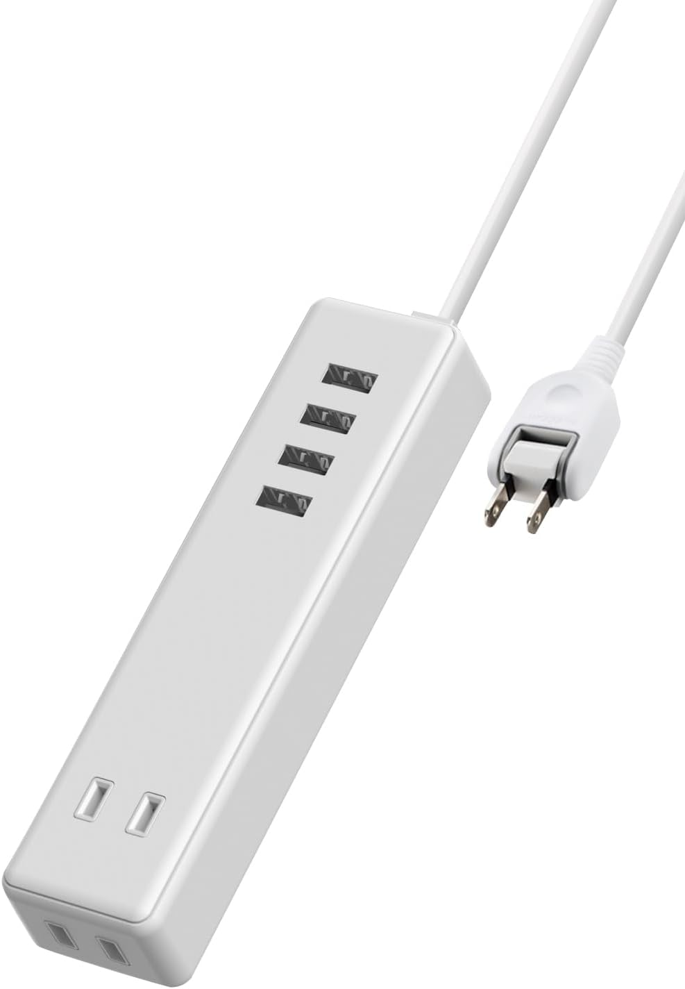 Detalle de エレコム ECT-0415WH USB電源タップ USB-A×4・AC差込口×2・1.5m