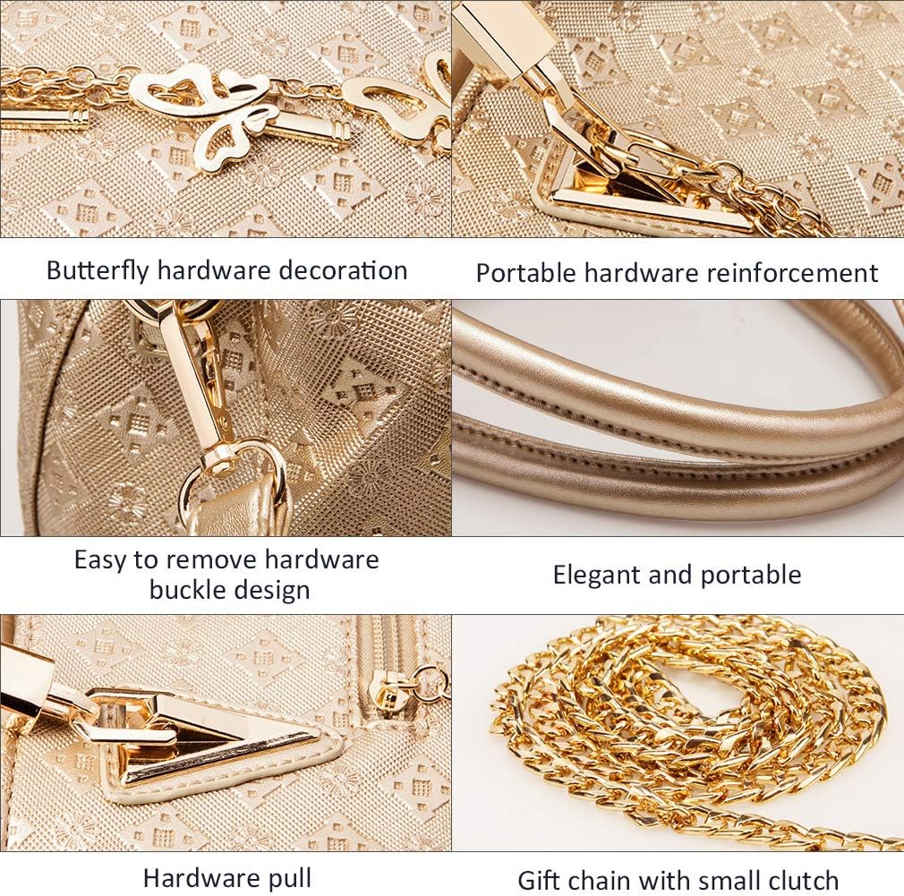 Detalle de Pahajim 4-Piece Handbag Set for Women – PU Leather Top-Handle, Shoulder Bag, Clutch & Card Case