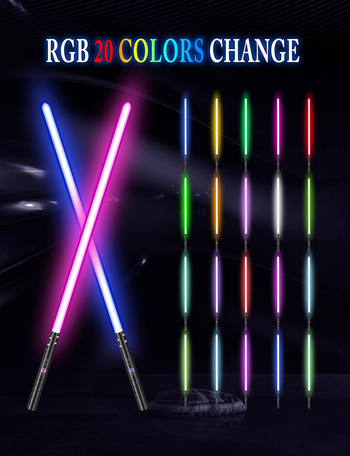 Thumbnail 1 de jvmusaber Dueling Lightsaber for Kids & Adults with 20 RGB Colors, USB Rechargeable Metal Hilt