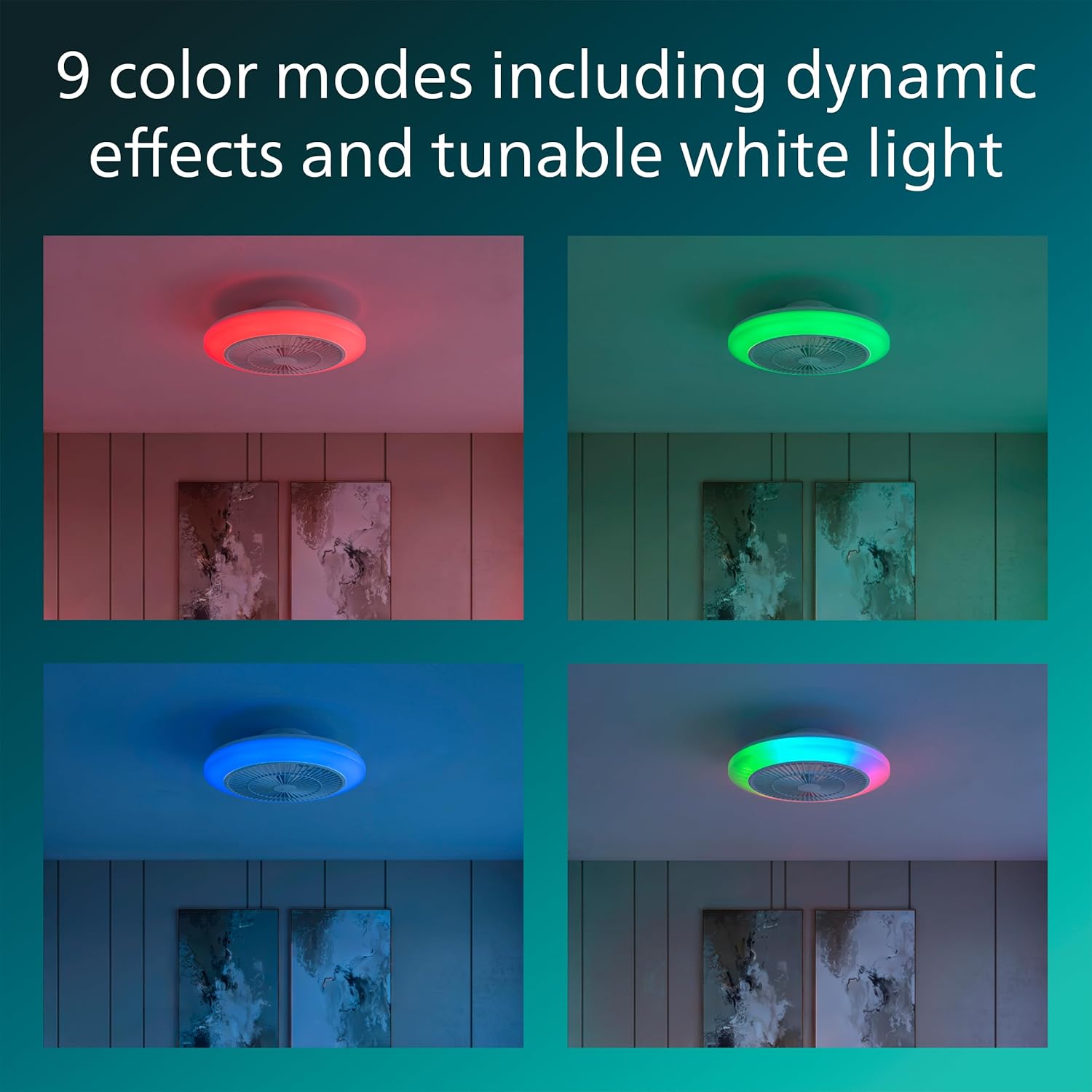 Thumbnail 3 de Amigo Fan Light Flat LED 20W+40W con telecomando: luci multicolore e ventilazione bidirezionale