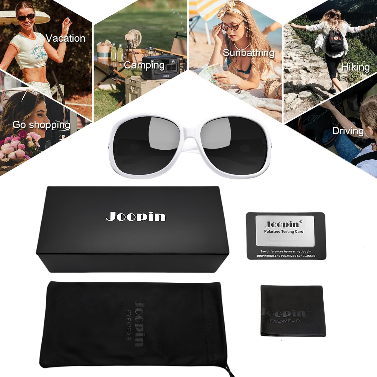 Thumbnail 5 de Joopin Oversized Polarised Sunglasses for Women — Retro Big Rectangle Frame with UV400 Protection