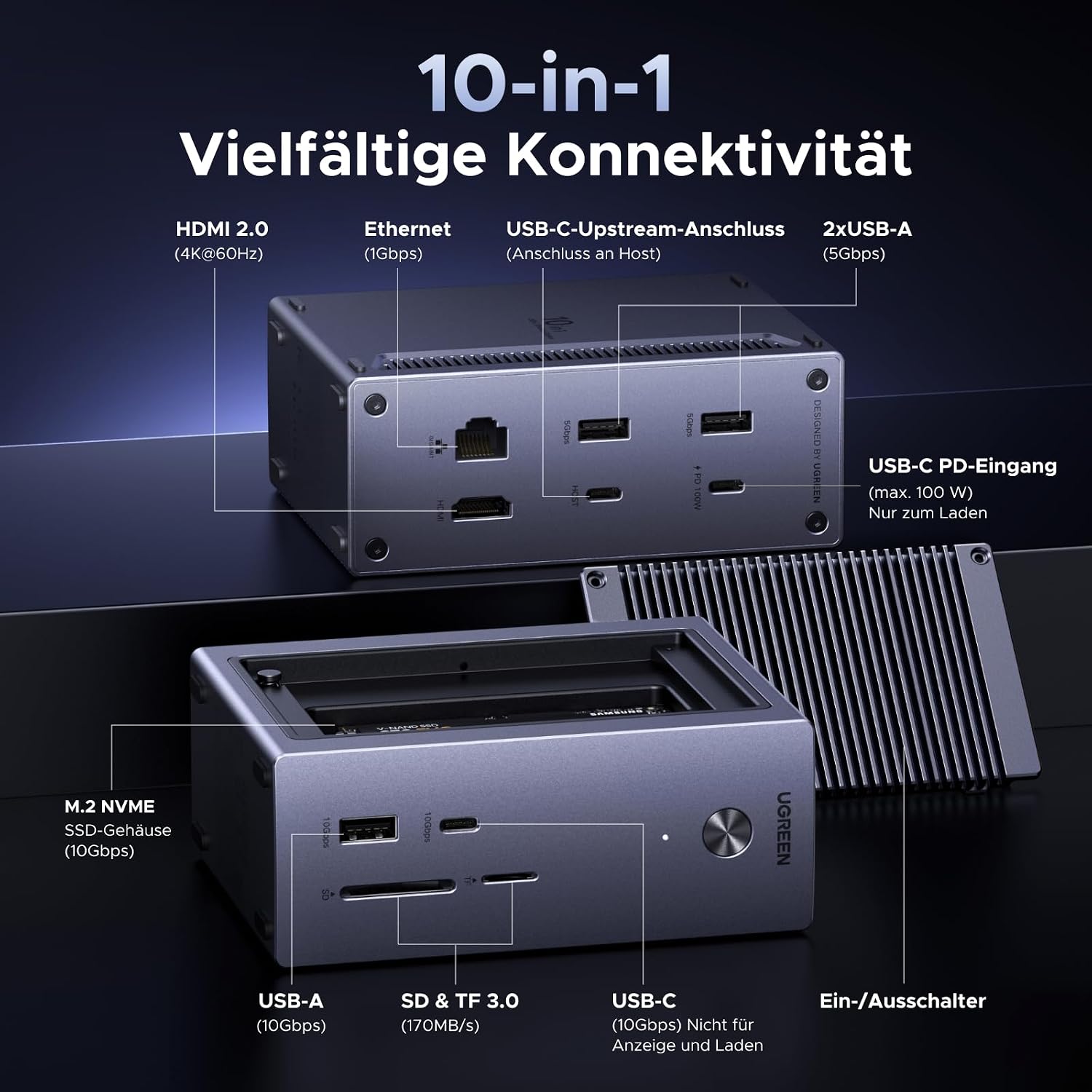 Thumbnail 1 de UGREEN Revodok Pro Dockingstation M.2 NVMe
