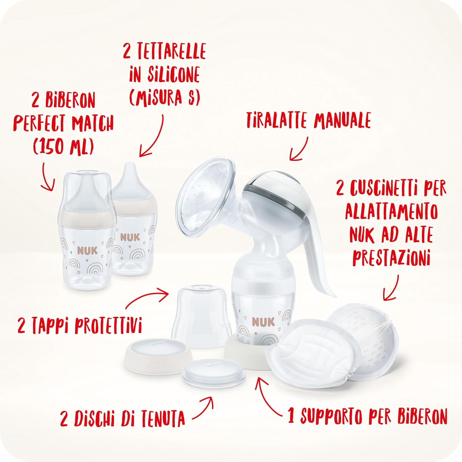 Thumbnail 5 de NUK tiralatte manuale con 2 biberon 150 ml