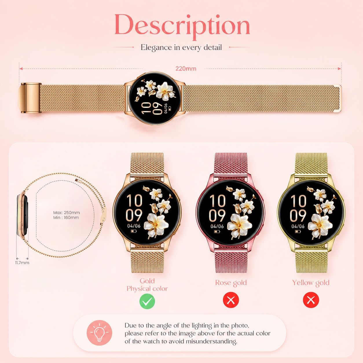 Thumbnail 6 de Doomixs Orologio Smartwatch Donna con Chiamate Bluetooth – AMOLED 1,32'', IP68, 110 sport e monitoraggio salute