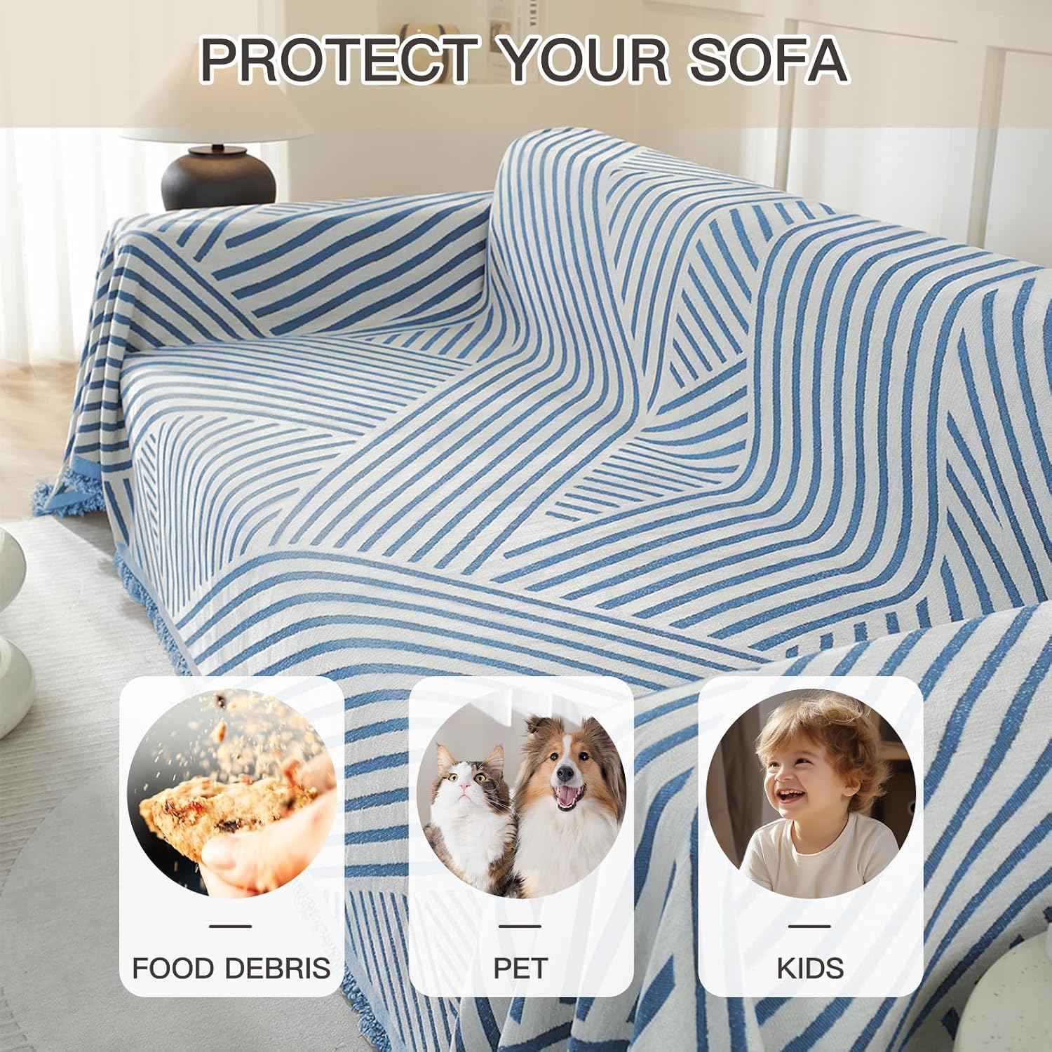 Thumbnail 4 de YSTELLAA Funda Sofa 1 Plaza 180×230 Azul-Line