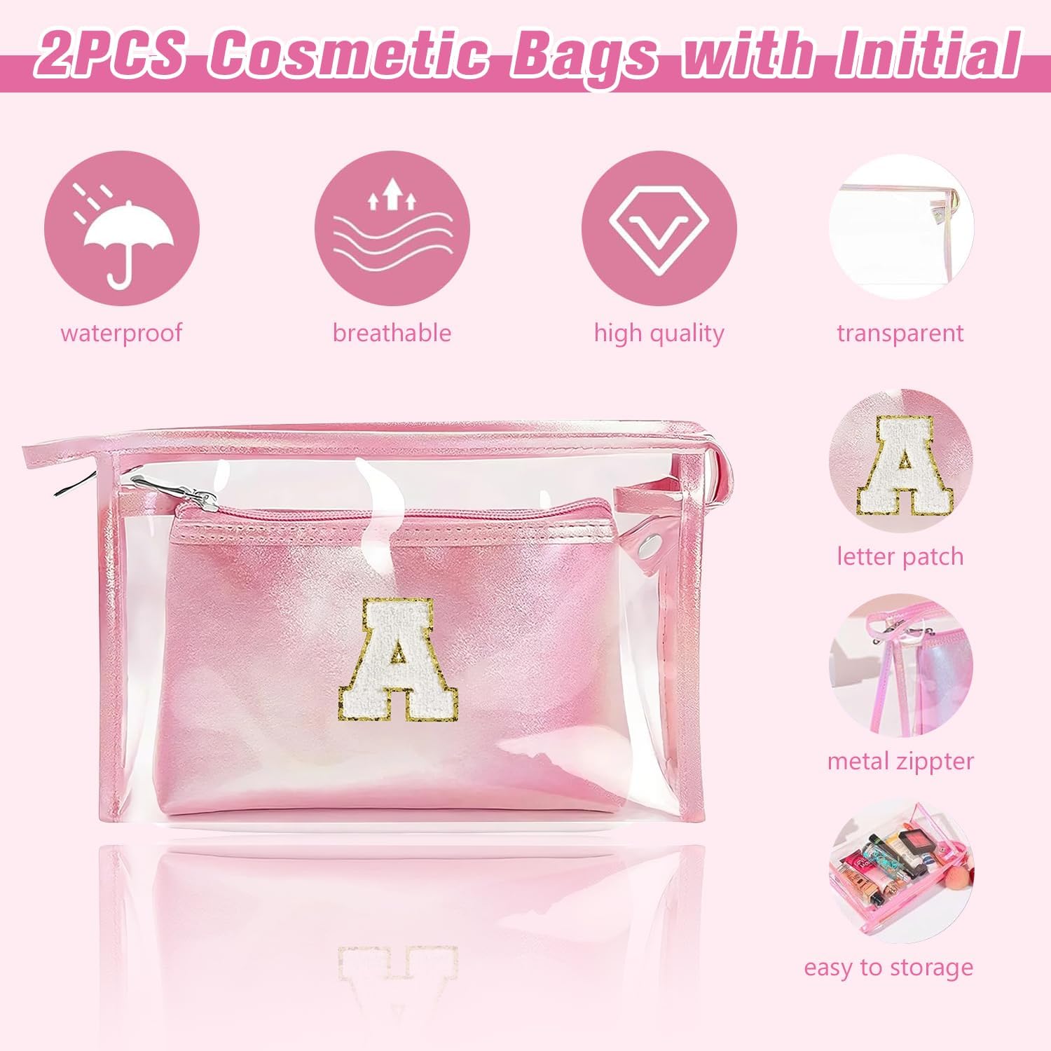 Thumbnail 4 de Coolgaga Transparent Kosmetiktasche für Damen – Reise-Wasserfester Kulturbeutel mit 2 Größen