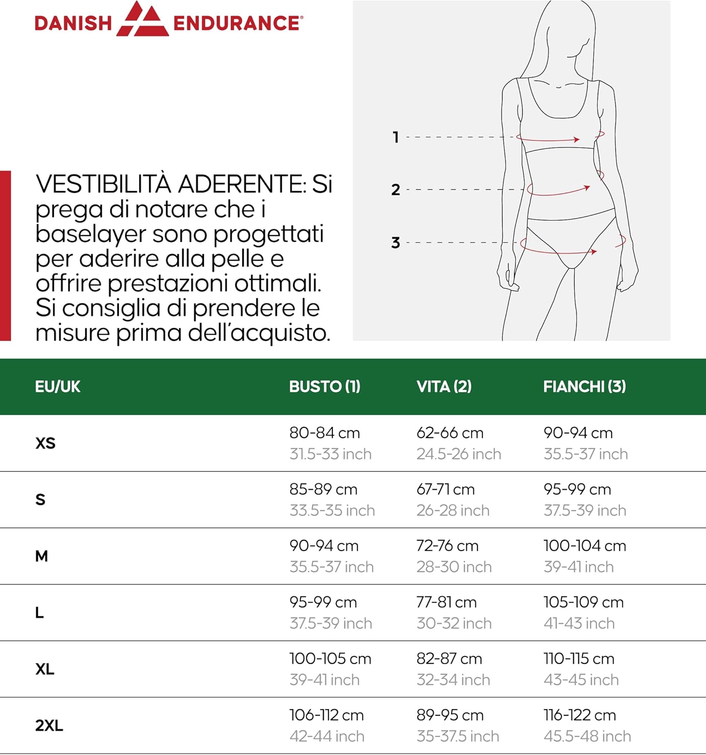 Detalle de DANISH ENDURANCE Maglia Termica Donna in Lana Merino a Manica Lunga per Sci, Trekking ed Escursionismo