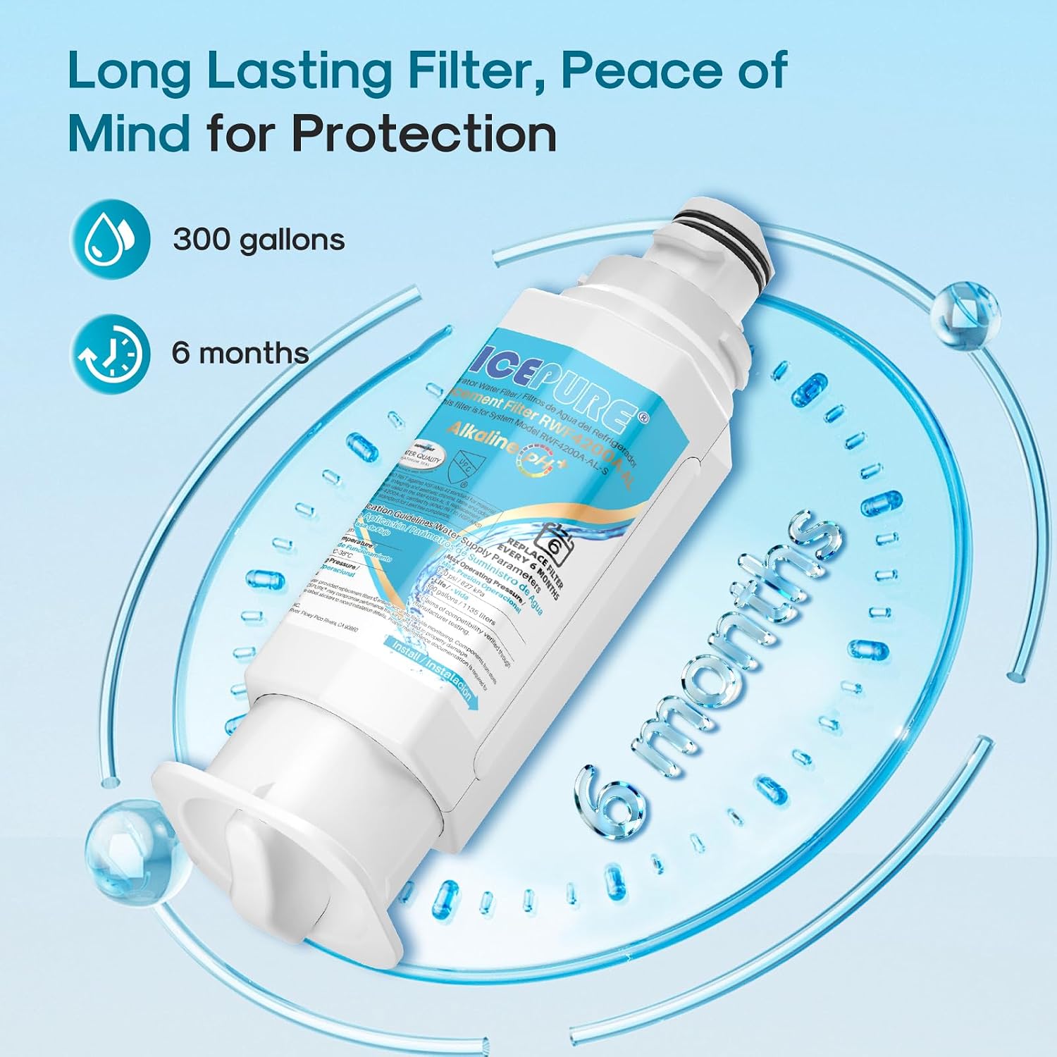 Thumbnail 6 de ICEPURE RWF4200A-AL Alkaline Refrigerator Water Filter, 4-Pack