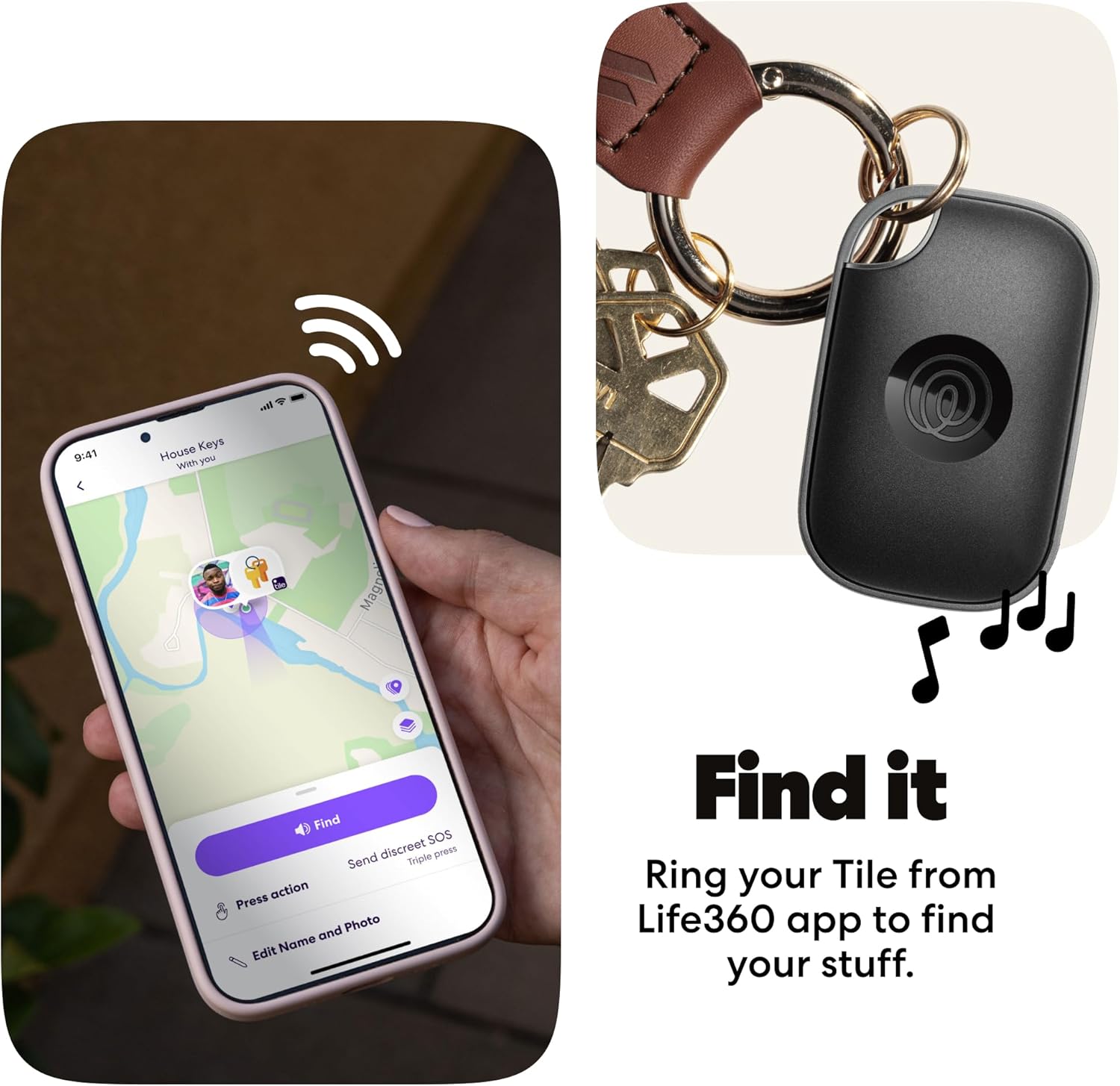Thumbnail 3 de Life360 Tile Pro Bluetooth Tracker (Key Finder + Phone Finder) — 4-Pack, Black/White