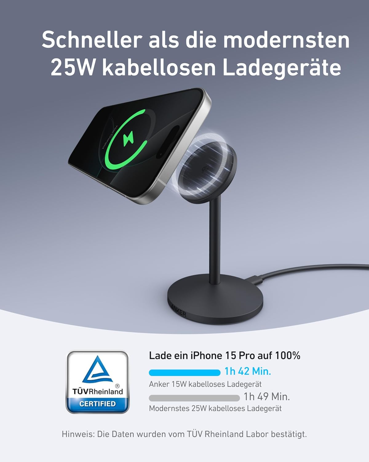 Detalle de Anker MagGo 15W MagSafe Ladehalter