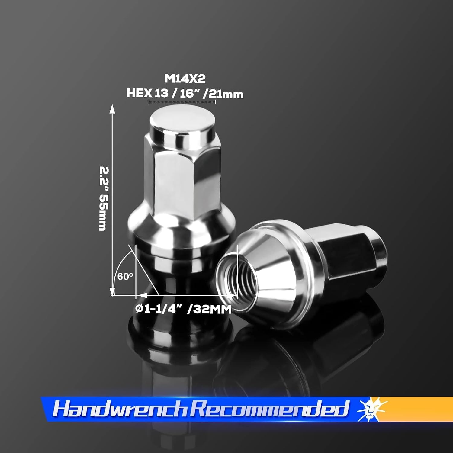 Detalle 2 de Dynofit 14x2 OEM Lug Nuts 14mm-2.0 🔩