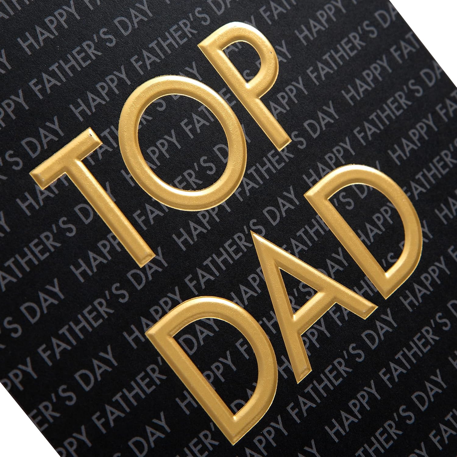 Detalle 1 de Hallmark fars dags-kort till pappa, svart och guld med guldfolie