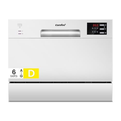 COMFEE' Table Top Dishwasher, 6 Place Settings, White – practical compact helper for small households