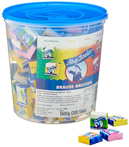 Thumbnail 4 de Frigeo Ahoj-Brause Brause-Brocken – extra große Brause-Würfel, 200 Stück im Vorrats-Eimer, vier prickelnde Sorten