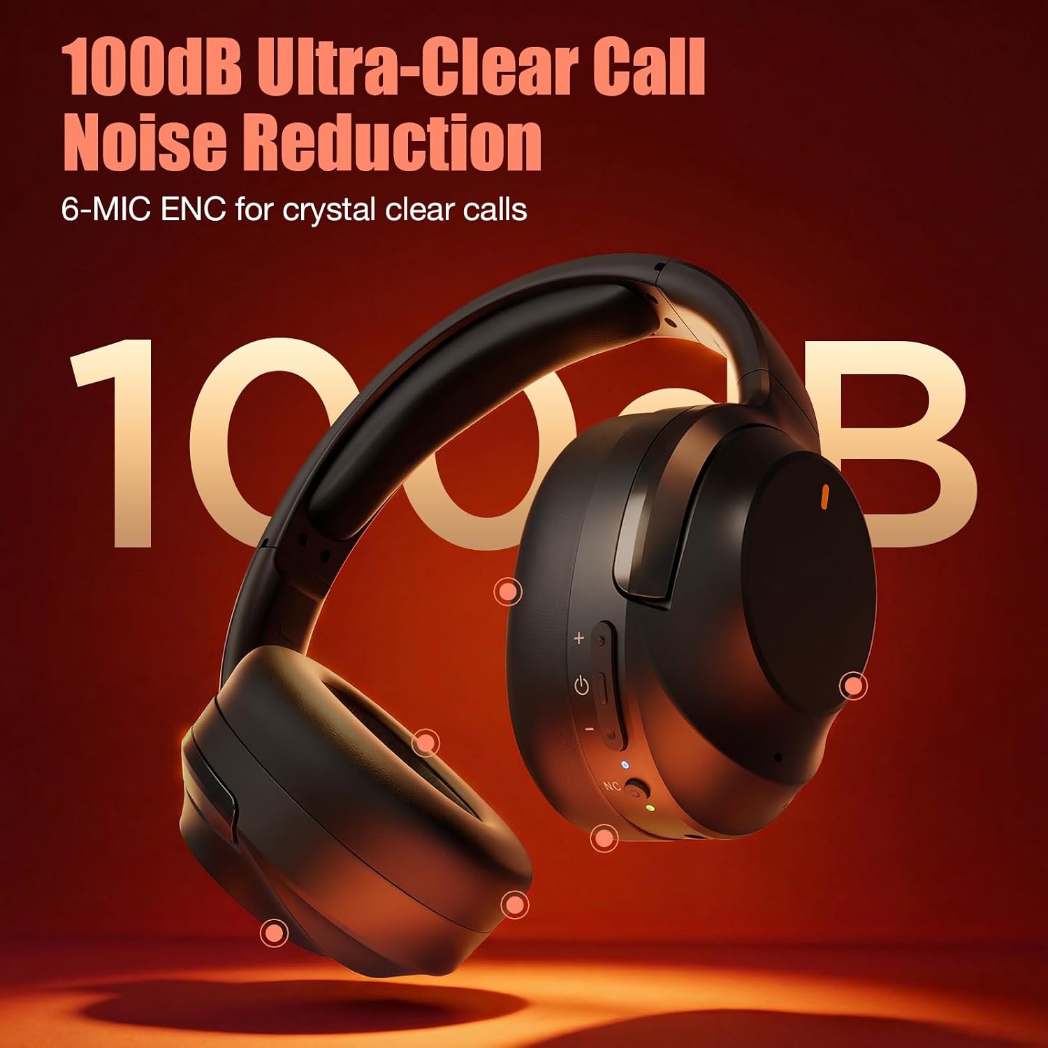 Detalle de Vonaural Upgraded Pro-Level Hybrid Active Noise Cancelling Headphones (Wireless Over-Ear, HD Sound, Big Bass)